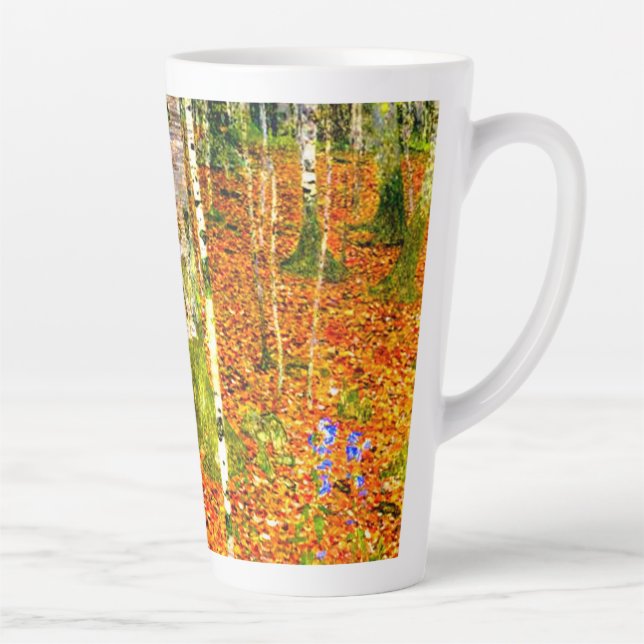 Caneca De Café Latte Gustav Klimt Birch Trees (Direita)