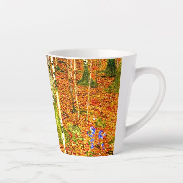 Caneca De Café Latte Gustav Klimt Birch Trees (Direita)
