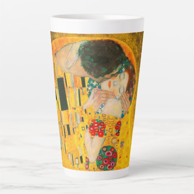 Caneca De Café Latte Gustav Klimt O Beijo (Frente)