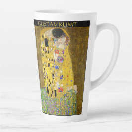 Caneca De Café Latte Gustav Klimt – The Kiss – Custom Text