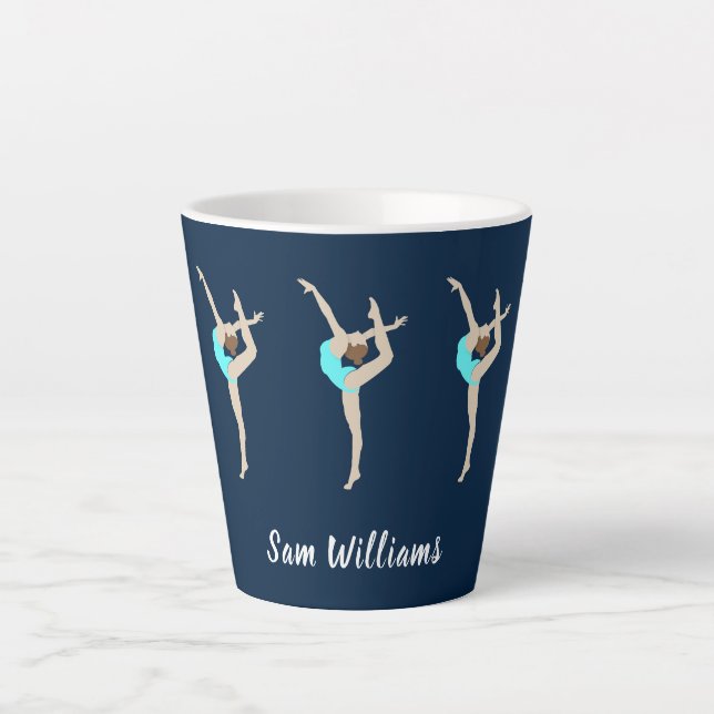 Caneca De Café Latte Gymnast feminino (Frente)