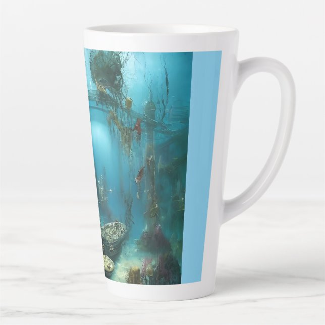 Caneca De Café Latte Habitáculo submarino estranho (Direita)