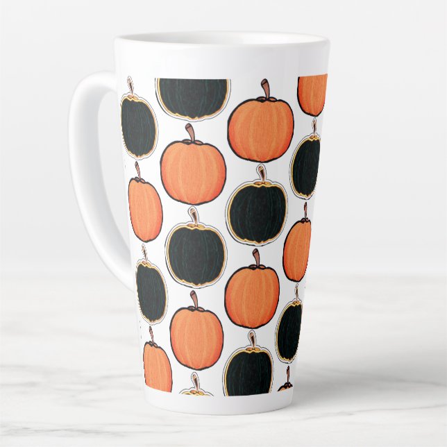 Caneca De Café Latte Halloween/abóbora Latte Mug (Ângulo esquerdo)