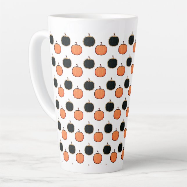 Caneca De Café Latte Halloween/abóbora Latte Mug (Ângulo esquerdo)