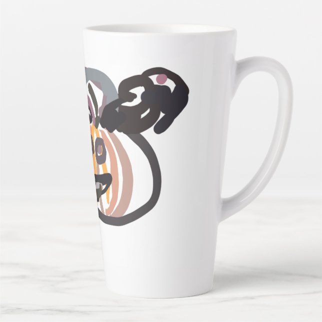 Caneca De Café Latte Halloween black cat and raven (Direita)