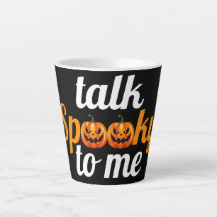 Caneca De Café Latte Halloween Boo Pumpkin Fala Mal De Mim