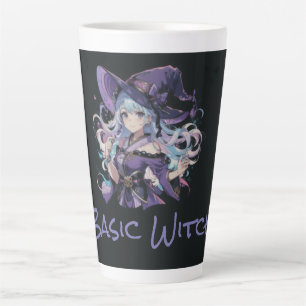 Caneca De Café Latte Halloween/Bruxa/púrpura
