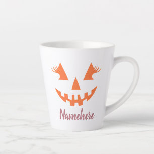 Caneca De Café Latte Halloween da Girly Jack O Lanterna Pumpkin Persona