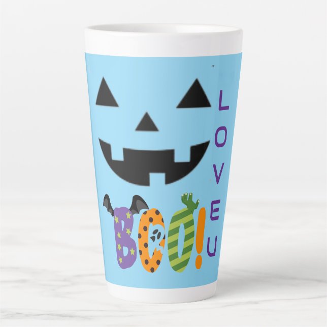 CANECA DE CAFÉ LATTE HALLOWEEN OLOURFUL AMOR BOO (Frente)