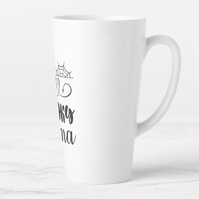 Caneca De Café Latte Halloween One Spooky Mama Birthday (Direita)
