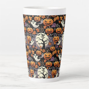 Caneca De Café Latte Halloween/outono/outono