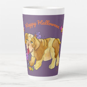Caneca De Café Latte Halloween Puppy