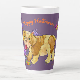 Caneca De Café Latte Halloween Puppy