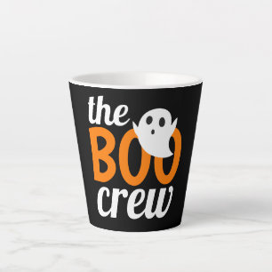 Caneca De Café Latte Halloween Simples A Tripulação De Boo É Fantástico