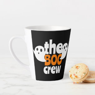 Caneca De Café Latte Halloween Simples A Tripulação De Boo É Fantástico