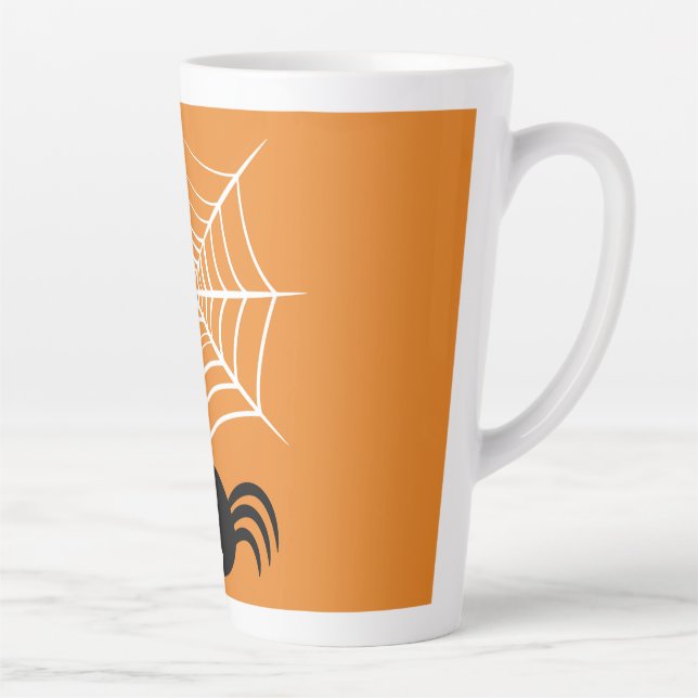 Caneca De Café Latte Halloween Spider Web (Direita)