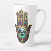 Hamsa Dourado Marrom Colorido Terceiro Olho Arco-Í