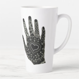 Caneca De Café Latte Hand Drawn Heart Hands Beer Stein