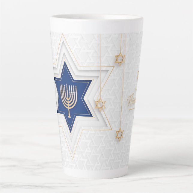Caneca De Café Latte Hanukkah Latte Mug (Frente)