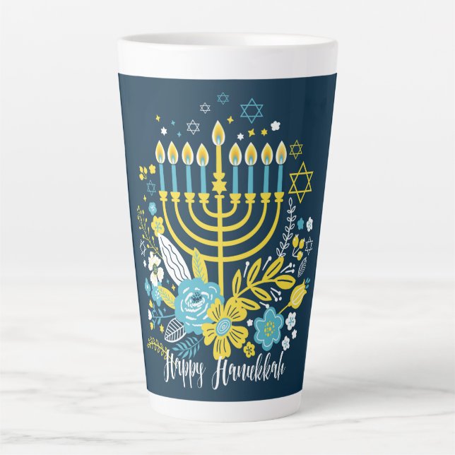 Caneca De Café Latte Hanukkah Latte Mug (Frente)