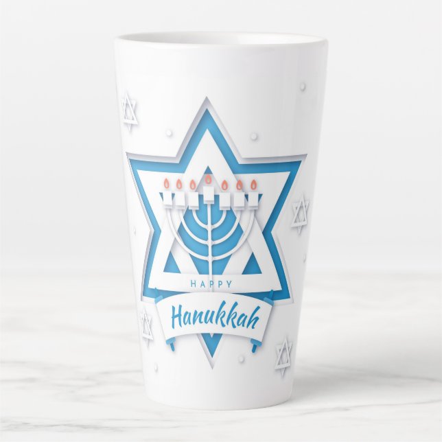 Caneca De Café Latte Hanukkah Latte Mug (Frente)