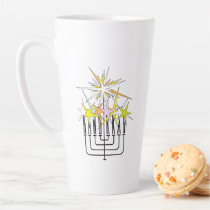 Caneca De Café Latte Hanukkah Lights