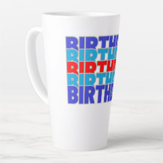 Caneca De Café Latte Happy birthday boy. Celebrating your birthday
