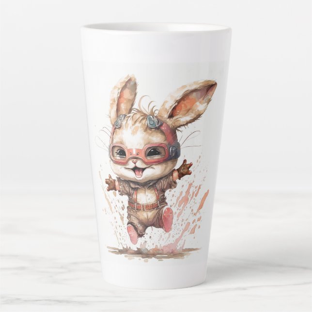 Caneca De Café Latte Happy Bunny Latte Mug (Frente)