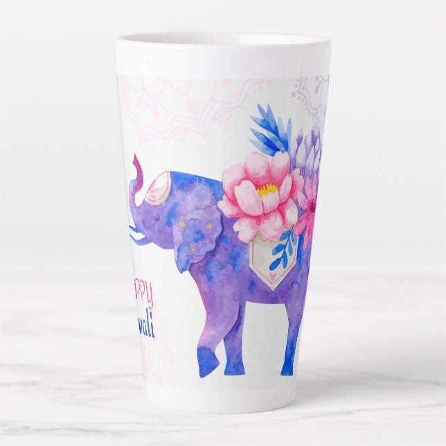 Caneca De Café Latte Happy Diwali (Frente)