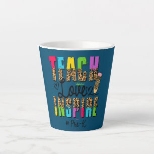Caneca De Café Latte Happy First Day Of Pre K Teacher Lover Boho