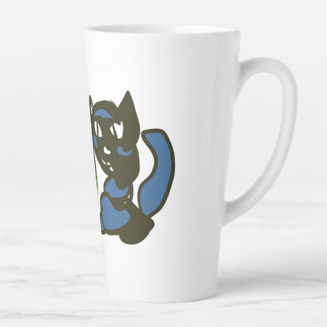 Caneca De Café Latte Happy Green Jack o Lantern Black Cat  (Direita)