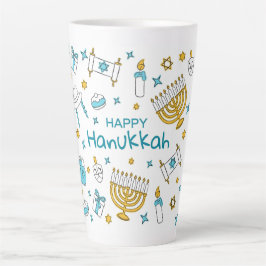 Caneca De Café Latte Happy Hanukkah