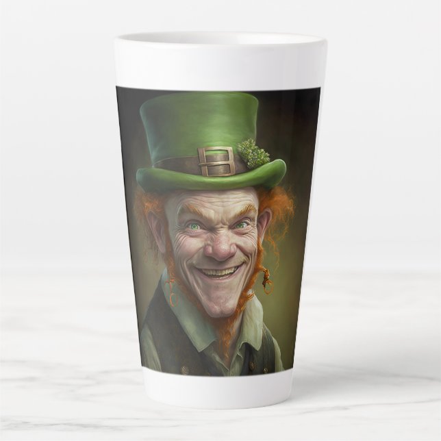 Caneca De Café Latte Happy Leprechaun Latte Mug (Frente)