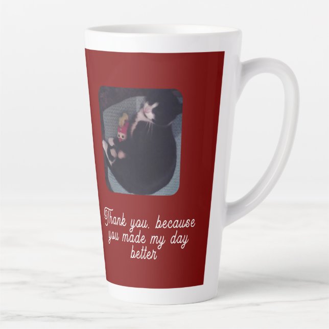 Caneca De Café Latte Happy Meow Day ,Cat Lovers (Direita)