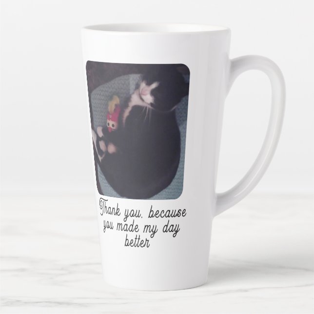 Caneca De Café Latte Happy Meow Day ,Cat Lovers (Direita)