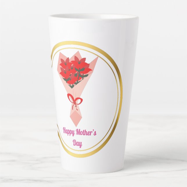 Caneca De Café Latte Happy Mother's Day mug  (Frente)