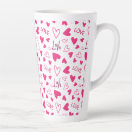 Caneca De Café Latte Happy Valentine’s Day Lover Present with Red Heart