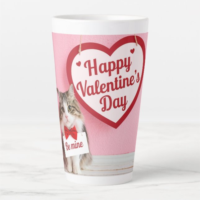 Caneca De Café Latte Happy Valentine's day - Be mine (Frente)