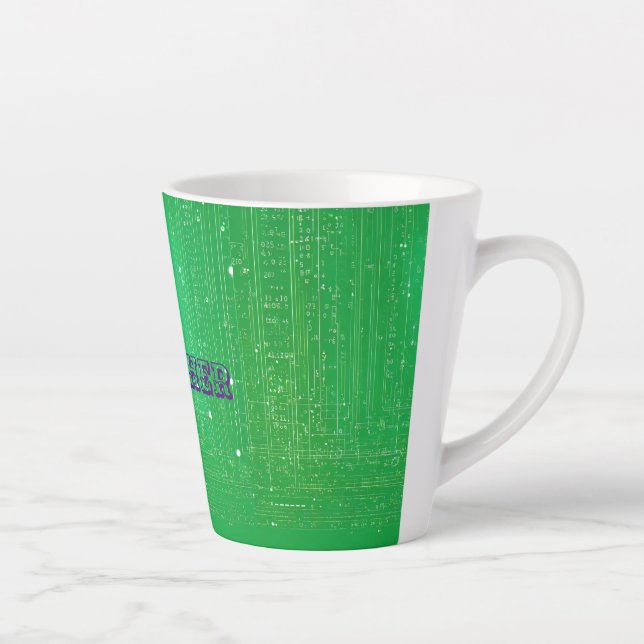 Caneca De Café Latte Harmonia Verde: Juntos Textos Latte Mug com Design (Direita)