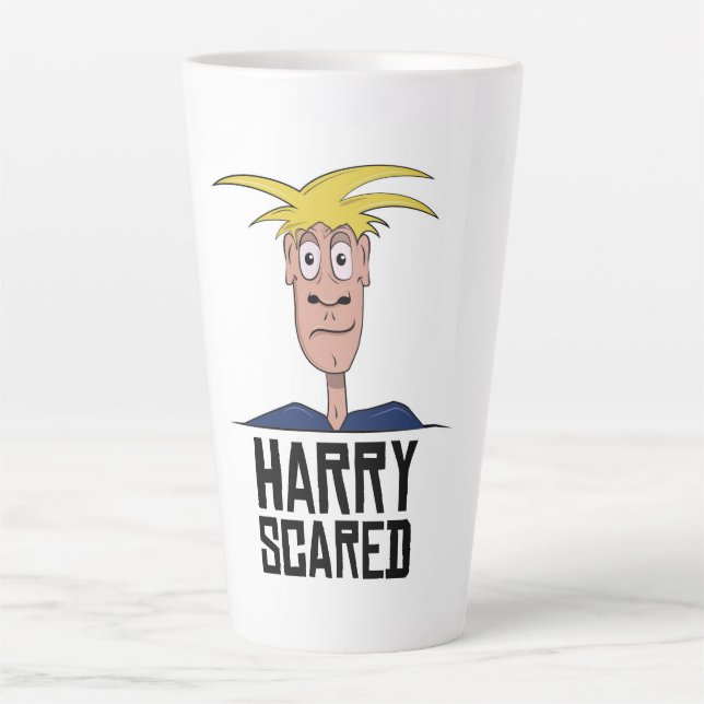 Caneca De Café Latte Harry Assustou Latte Mug (Frente)