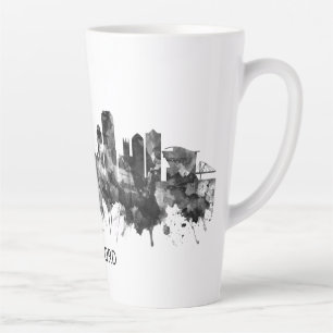 Caneca De Café Latte Hartford Connecticut Skyline BW