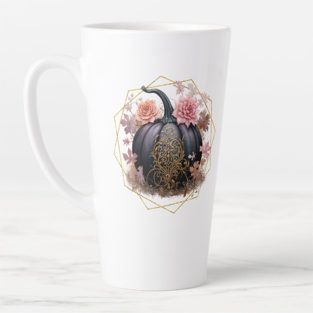 Caneca De Café Latte Harvest Floral Monograma (Esquerda)