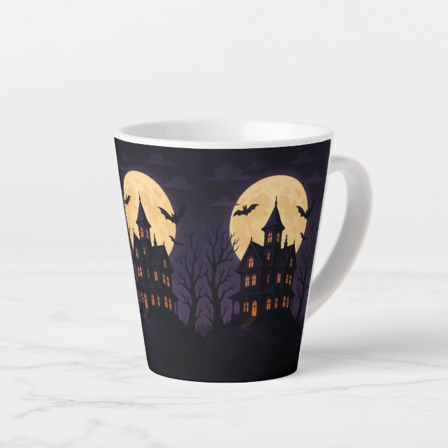 Caneca De Café Latte Haunted Manor - Midnight Coffee Ritual (Ângulo direito)