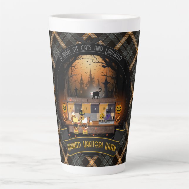 Caneca De Café Latte Haunted Yakitori Haven (Frente)