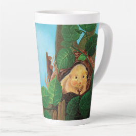 Caneca De Café Latte Hazel dormouse comendo avelã