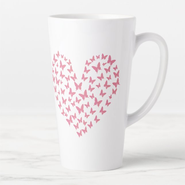 Caneca De Café Latte Heart of Capricious Butterflies (Direita)