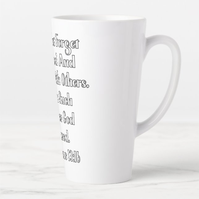 Caneca De Café Latte Hebreus 13:16 Versículo da Bíblia (Direita)