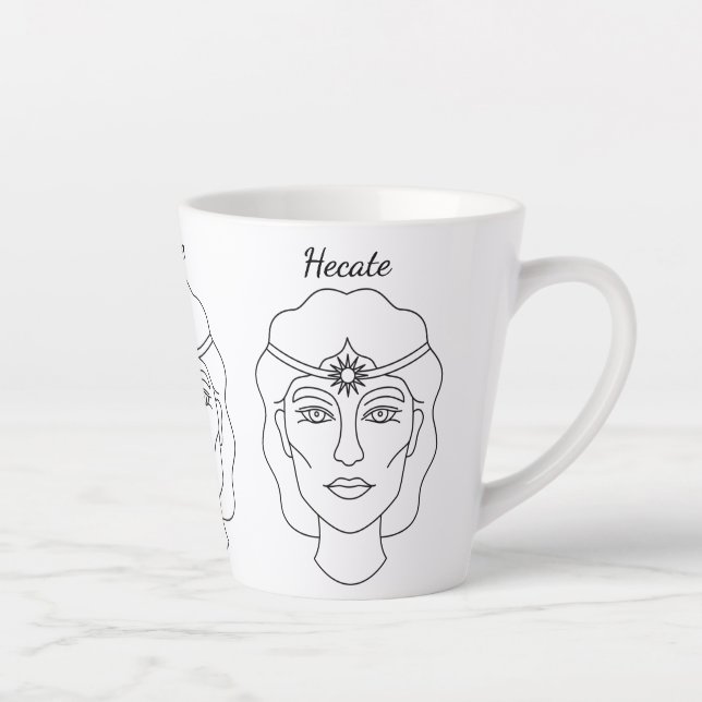 Caneca De Café Latte Hecate Wiccan Deusa De Bruxaria E Magia (Direita)