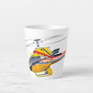 Caneca De Café Latte Helicóptero de desenho animado