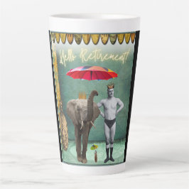 Caneca De Café Latte Hello Retirement Vintage Strongman